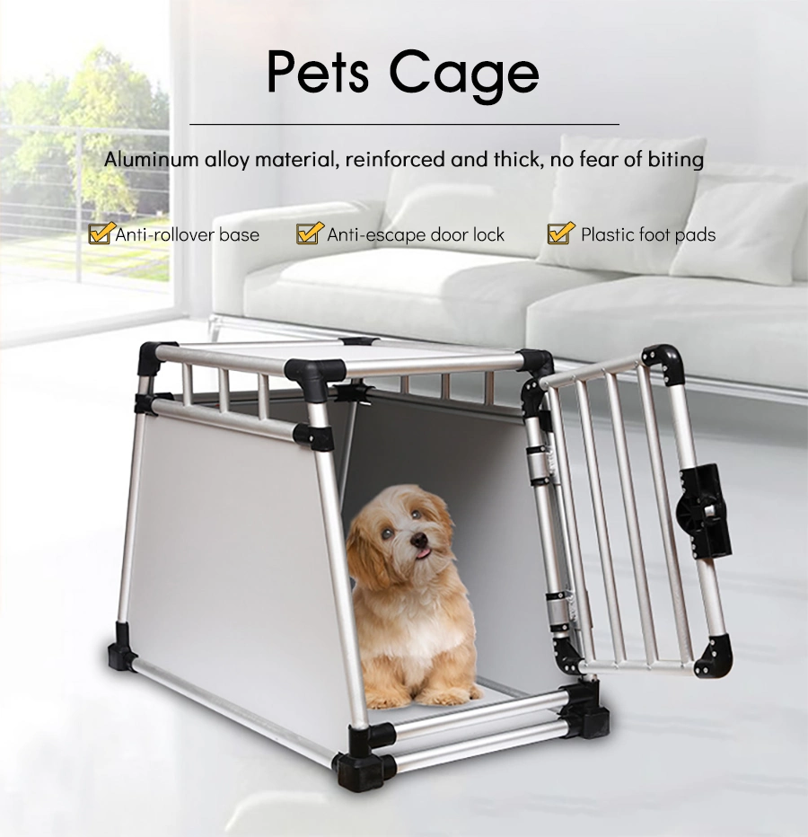 Collapsible Dog Kennel Crate Aluminum Folding Dog Box with Grooming Arm