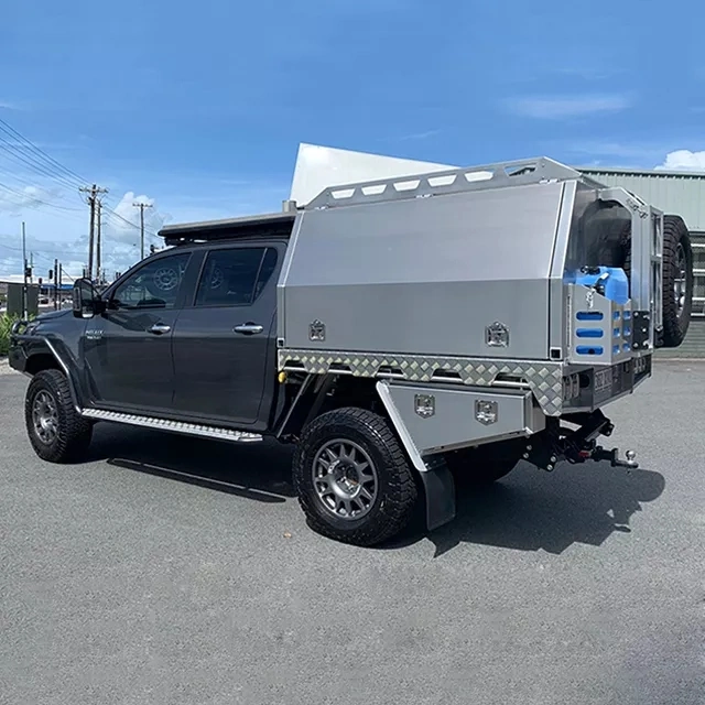 Aluminium Sliding Drawers Ute Canopy Pullout Gullwing Toolbox with Top Roof Racks Storage Case